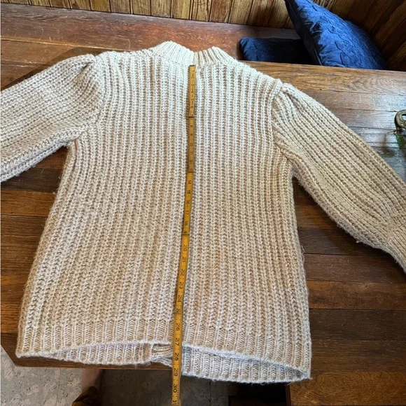 Super Chunky Vintage Cream Cardigan Sweater - Picture 12 of 13